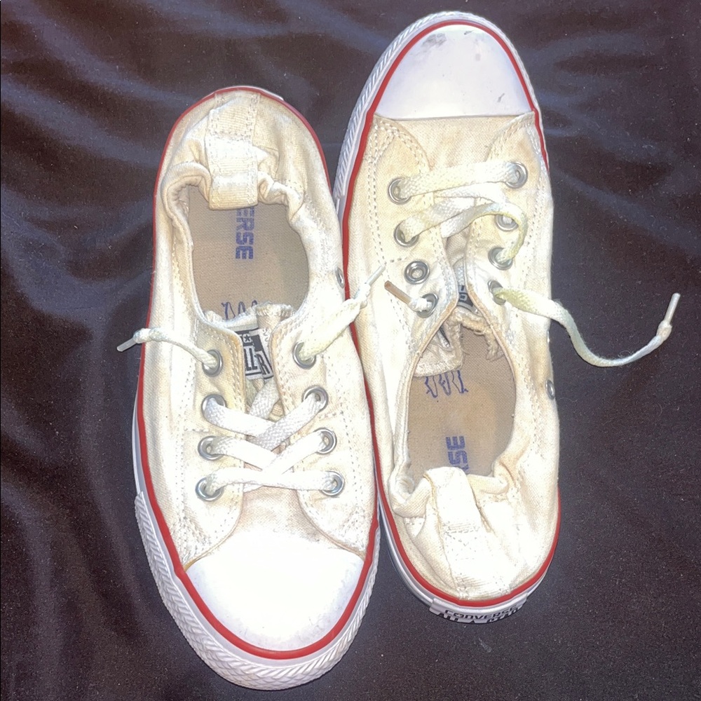 Converse woman Cream Sneakers with Red Trim